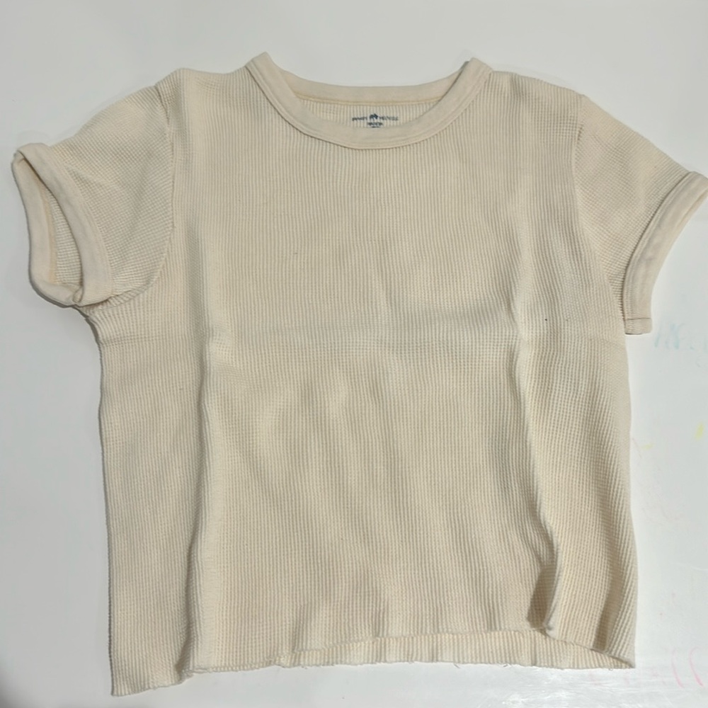 Brandy cream waffle tee